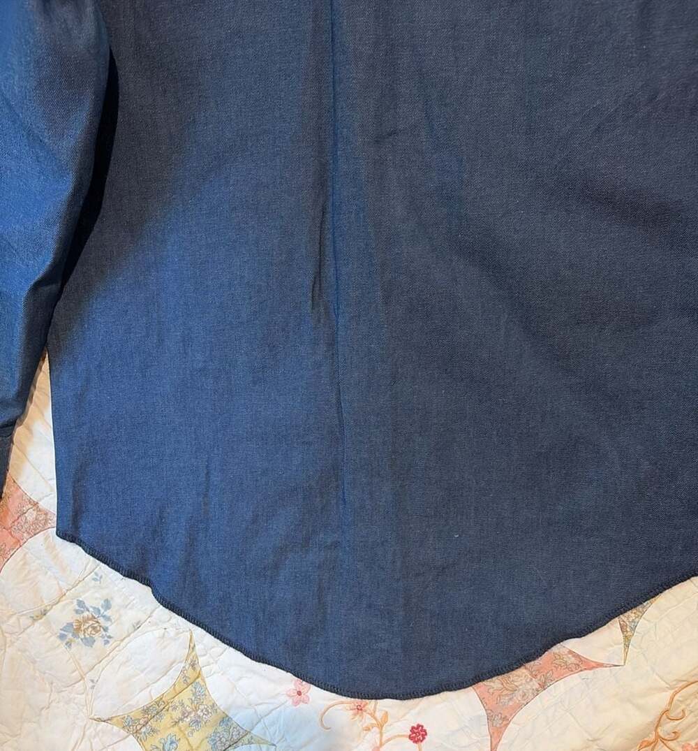 Wrangler Men's Cowboy Cut Long Sleeve Western Denim Snap Shirt 100% cotton - Picture 11 of 15